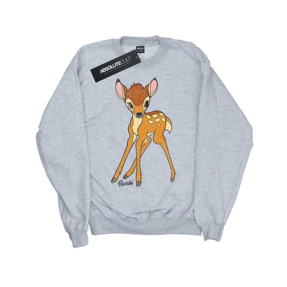 Bambi Girls Classic Cotton Sweatshirt / Sports Grey
